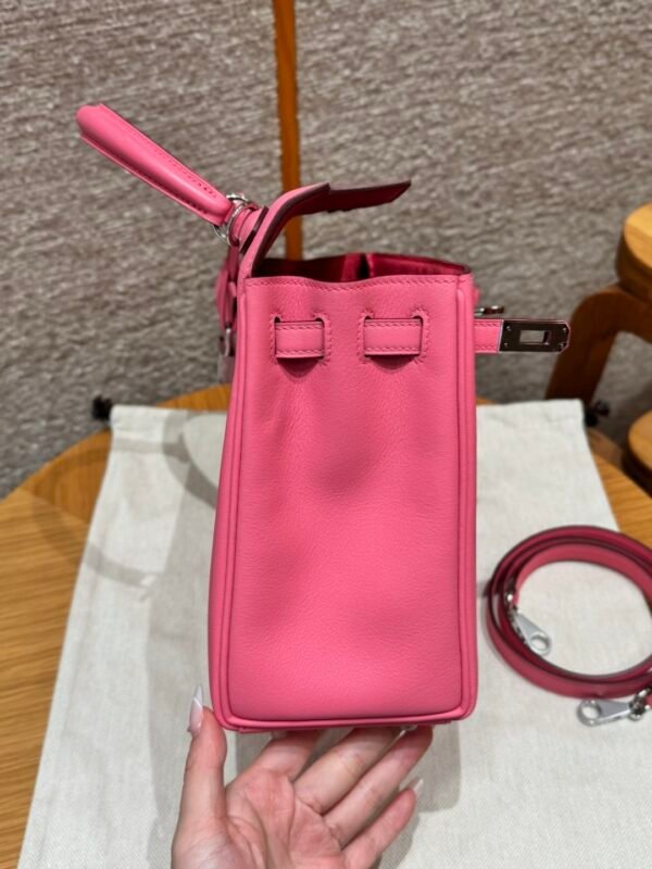 DDMode Hermes Kelly 25CM U5 Rose Lipstick Swift Leather Silver Hardware