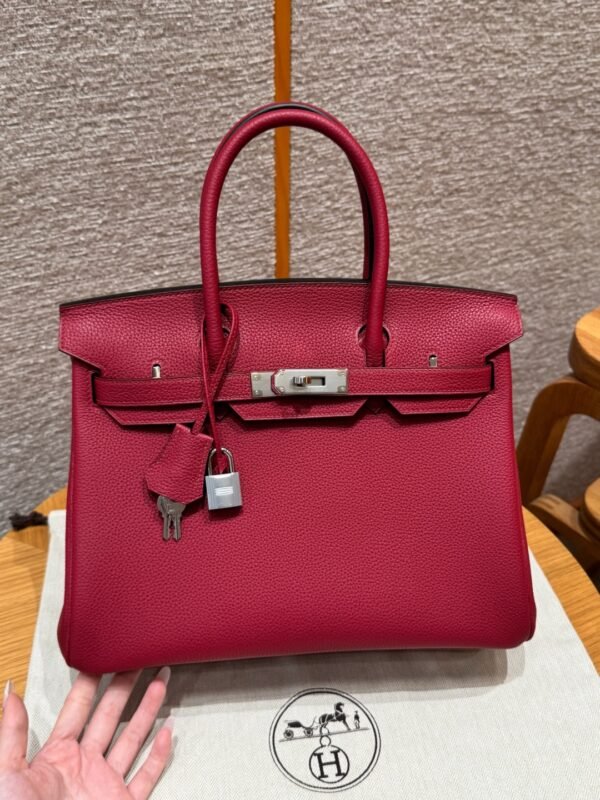 DDMode Hermes Birkin 30CM Togo Leather K1 Rouge Grenat Silver Hardware