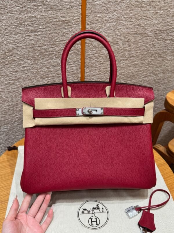DDMode Hermes Birkin 30CM Togo Leather K1 Rouge Grenat Silver Hardware