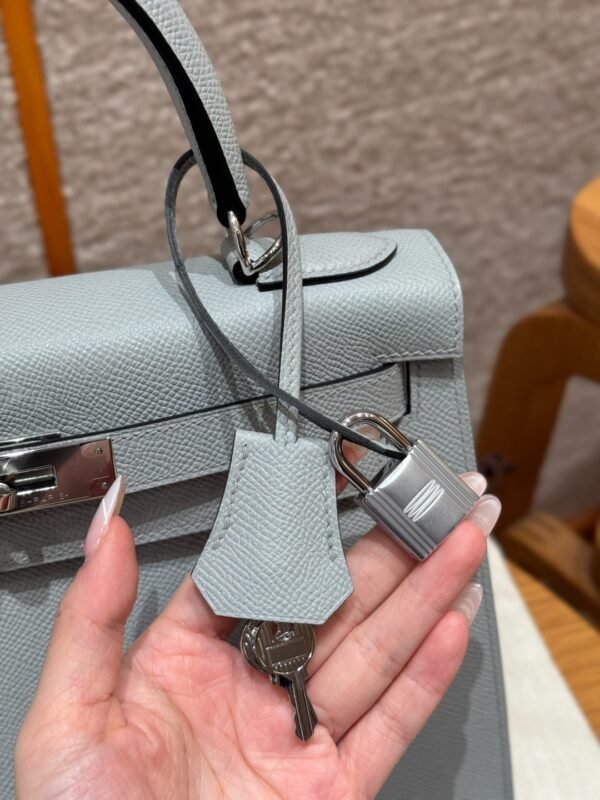 DDMode Hermes Kelly 28CM Epsom Leather J7 Blue Lin Silver Hardware