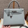 DDMode Hermes Kelly 28CM Epsom Leather J7 Blue Lin Silver Hardware