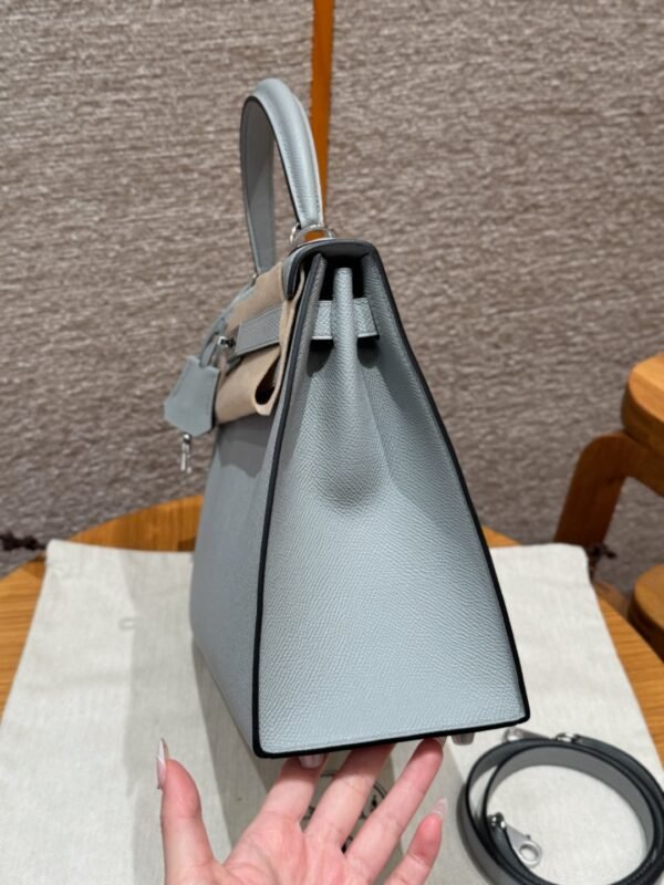DDMode Hermes Kelly 28CM Epsom Leather J7 Blue Lin Silver Hardware