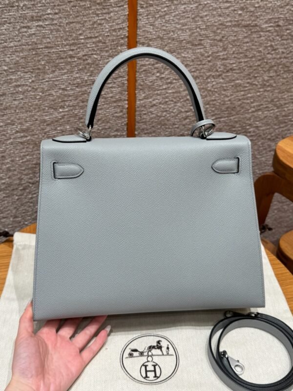 DDMode Hermes Kelly 28CM Epsom Leather J7 Blue Lin Silver Hardware