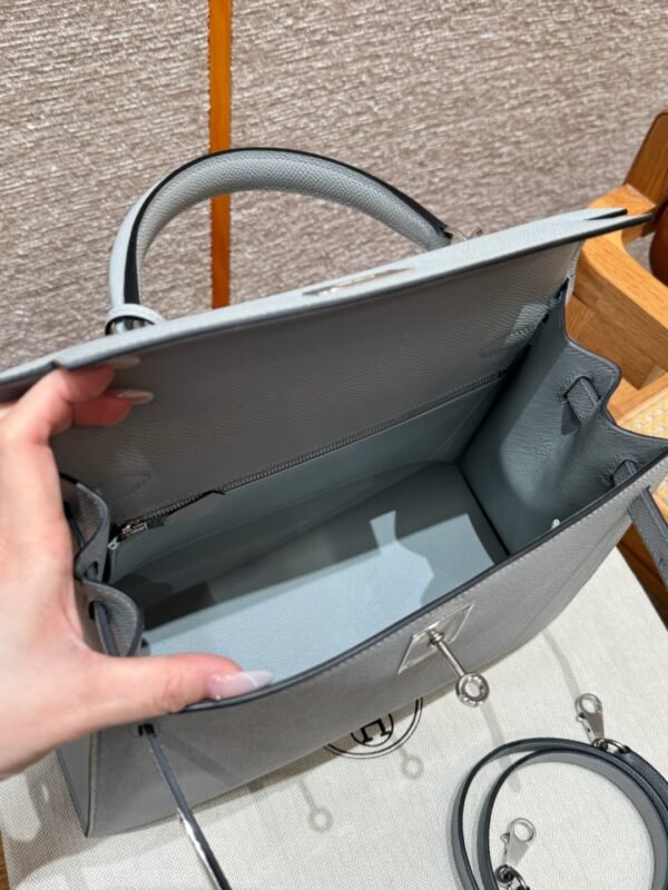 DDMode Hermes Kelly 28CM Epsom Leather J7 Blue Lin Silver Hardware