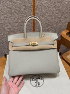 DDMode Hermes Birkin 25CM 80 Gris Perle Togo Leather Gold Hardware
