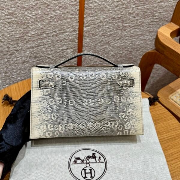 DDMode Hermes Kelly Pochette Lizard Leather 1B OmBre Silver Hardware