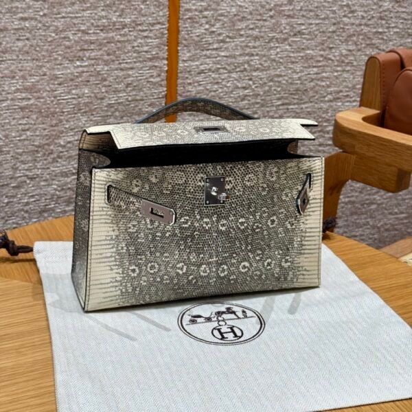 DDMode Hermes Kelly Pochette Lizard Leather 1B OmBre Silver Hardware