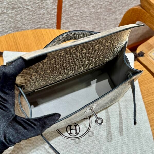 DDMode Hermes Kelly Pochette Lizard Leather 1B OmBre Silver Hardware
