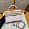 DDMode Hermes Mini Kelly 09 Mauve Pale Matte Alligator Crocodile Silver Hardware