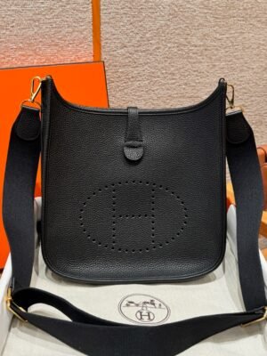 DDMode Hermes Evelyne CK89 Noir 29CM Clememce Leather Gold Hardware