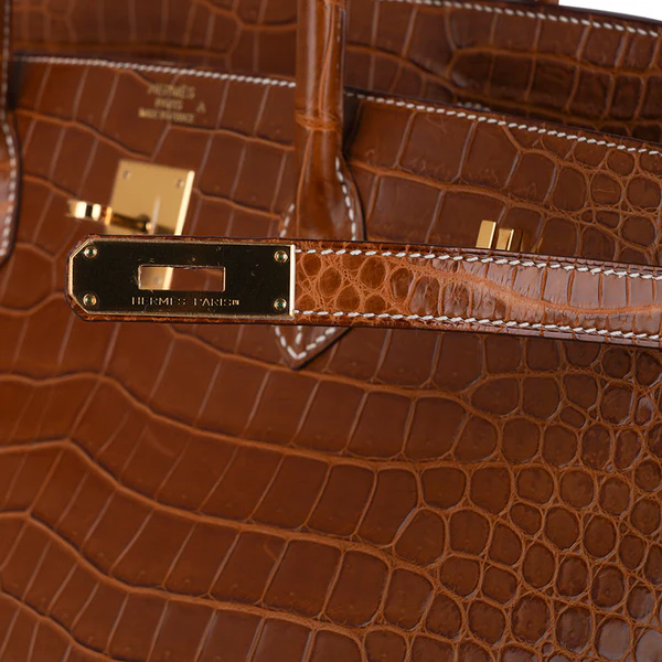 DDMode Hermes Birkin40CM Rare Fauve Matte Porosus Crocodile Gold Hardware
