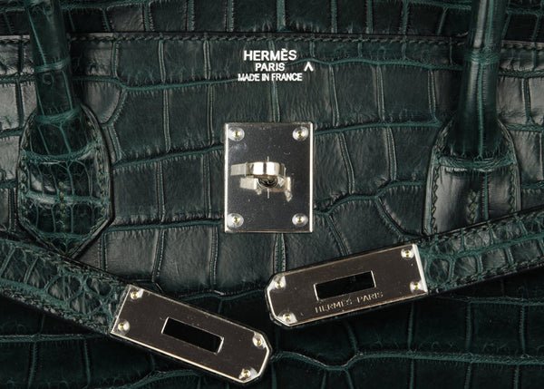DDMode Hermes Birkin40CM Vert Fonce Rare Matte Porosus Crocodile Palladium Hardware