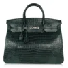 DDMode Hermes Birkin40CM Vert Fonce Rare Matte Porosus Crocodile Palladium Hardware