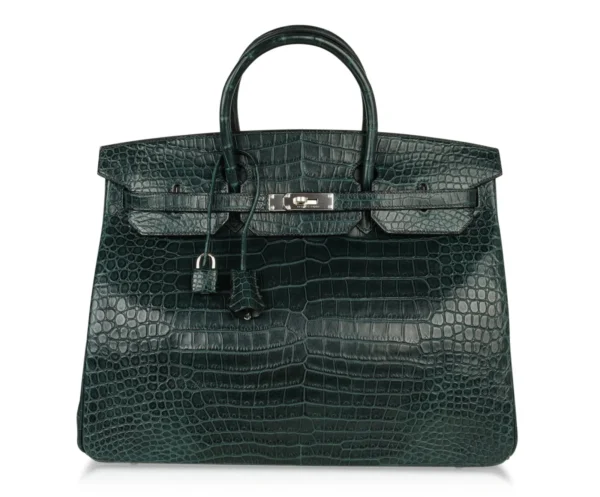 DDMode Hermes Birkin40CM Vert Fonce Rare Matte Porosus Crocodile Palladium Hardware