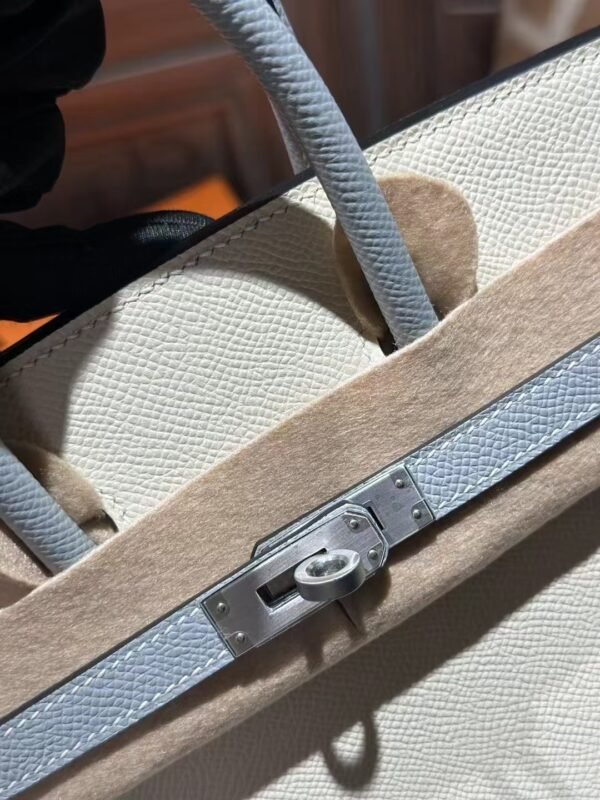 DDMode 10 Craie / 8U Blue Glacier Epsom Leather Birkin Sellier 25CM Brush PHW