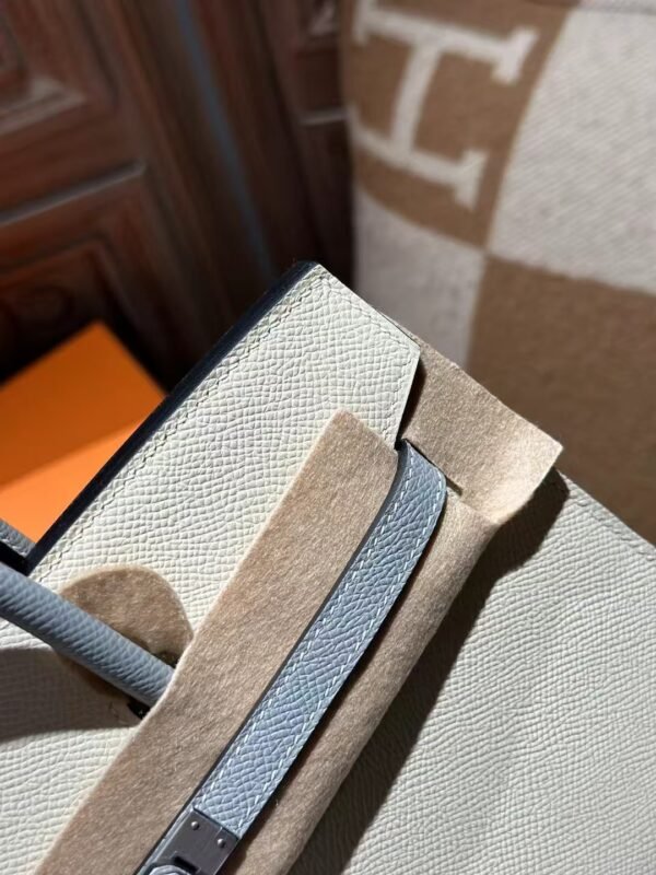 DDMode 10 Craie / 8U Blue Glacier Epsom Leather Birkin Sellier 25CM Brush PHW