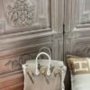 DDMode 18 Etoupe / 10 Craie Togo Leather Birkin 25CM Brush GHW