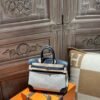 DDMode Birkin 25CM CK85 Ardoise Calf Leather / Beige Canvas PHW