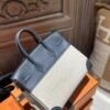 DDMode Birkin 25CM CK85 Ardoise Calf Leather / Beige Canvas PHW