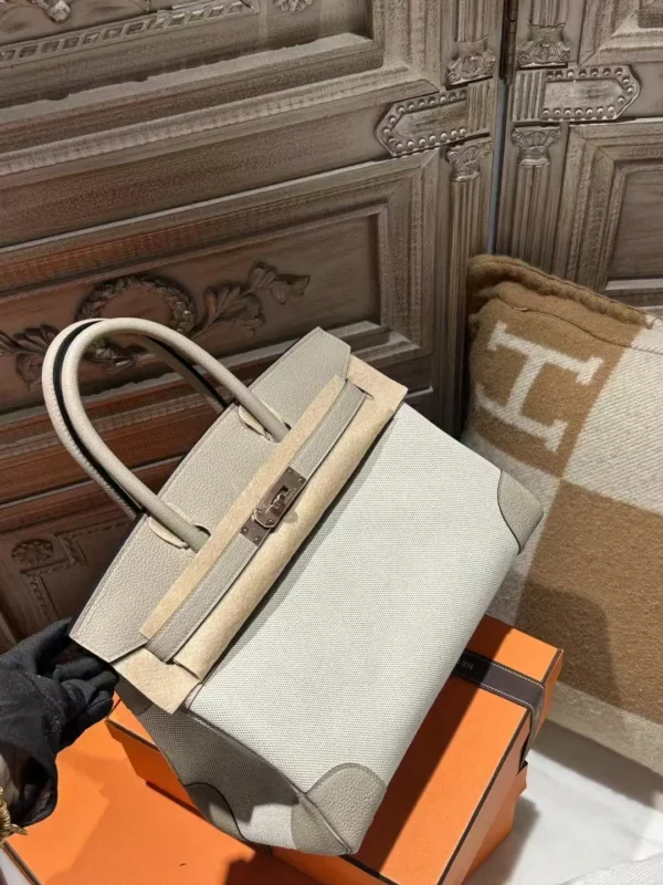 DDMode Birkin 30CM 81 Gris Tourterelle Togo / Beige Canvas Rose GHW