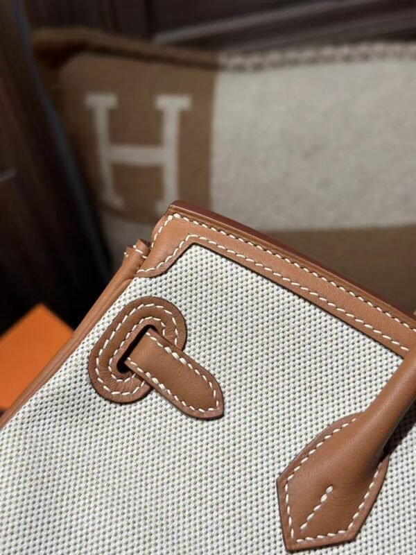DDMode Birkin Cargo 25CM 37 Gold Calf Leather / White Canvas PHW
