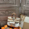 DDMode Birkin Cargo 25CM 37 Gold Calf Leather / White Canvas PHW