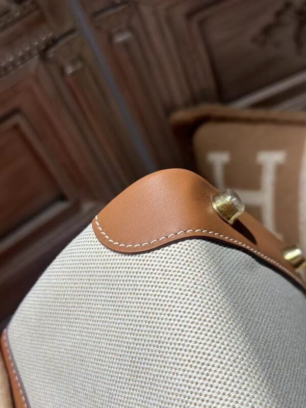 DDMode Birkin Toile 25CM CK37 Gold Calf Leather / Canvas GHW