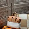 DDMode Birkin Toile 25CM CK37 Gold Calf Leather / Canvas GHW