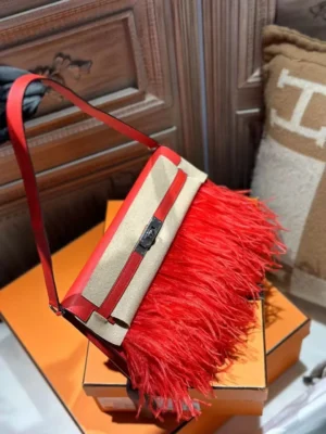 DDMode Chevre Leather Kelly Elan Feather S3 Rouge De Coeur PHW
