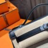 DDMode Clutch Bag Kelly Pochette 22CM 89 Noir Swift Leather / Beige Canvas PHW