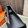 DDMode Clutch Bag Kelly Pochette 22CM 89 Noir Swift Leather / Beige Canvas PHW