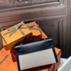 DDMode Clutch Bag Kelly Pochette 22CM 89 Noir Swift Leather / Beige Canvas PHW