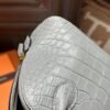 DDMode Hermes Bolide Mini 18CM Matte Crocodile 0V Gris Ciment GHW