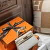 DDMode Hermes Chevre Leather Mini Kelly 19CM 80 Gris Pearl / 9D Amber Light GHW