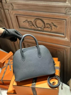 DDMode Hermes Epsom Leather Bolide 25CM H0 Gris Misty / 9R Lime PHW