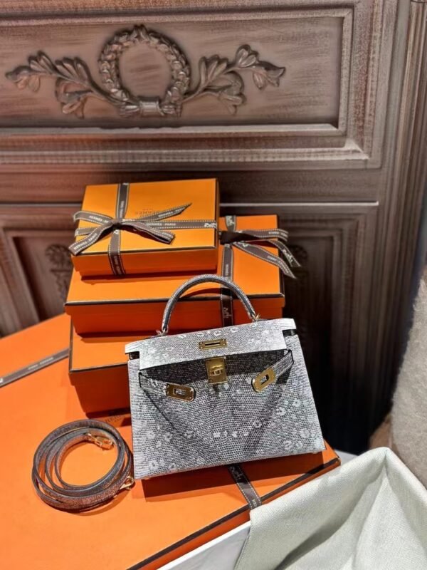 DDMode Hermes Evening Bag 1B Ombre Lizard Leather Mini Kelly 19CM GHW