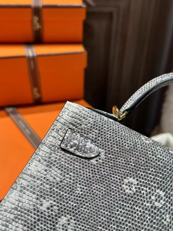 DDMode Hermes Evening Bag 1B Ombre Lizard Leather Mini Kelly 19CM GHW