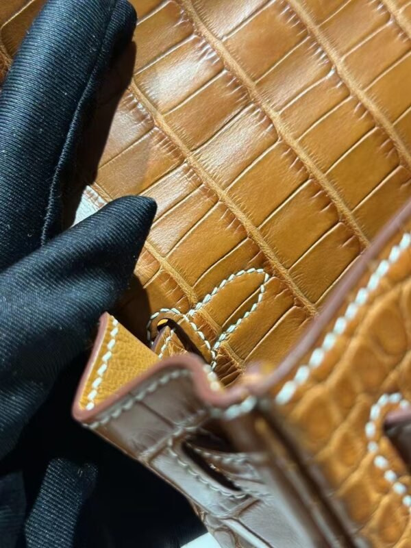 DDMode Hermes Kelly 25CM CK37 Gold Matte Barenia Crocodile PHW