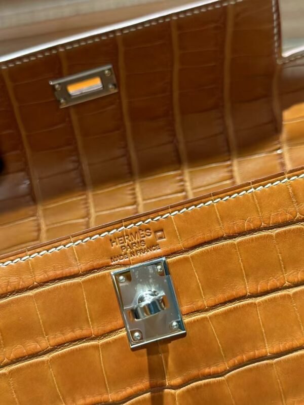 DDMode Hermes Kelly 25CM CK37 Gold Matte Barenia Crocodile PHW