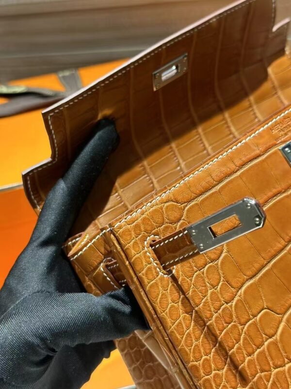 DDMode Hermes Kelly 25CM CK37 Gold Matte Barenia Crocodile PHW