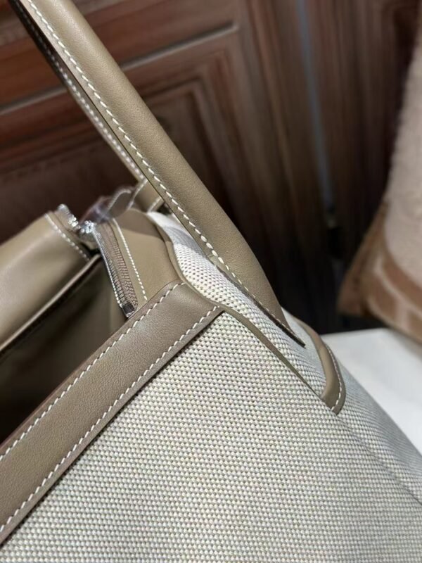DDMode Hermes Lindy 26CM Swift Leather CK18 Etoupe / Beige Canvas PHW Hardware