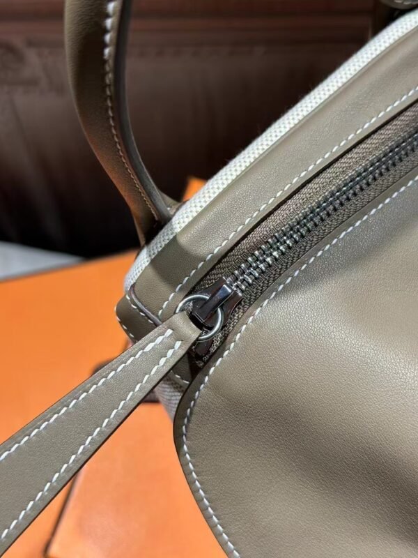 DDMode Hermes Lindy 26CM Swift Leather CK18 Etoupe / Beige Canvas PHW Hardware