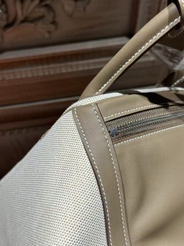 DDMode Hermes Lindy 26CM Swift Leather CK18 Etoupe / Beige Canvas PHW Hardware