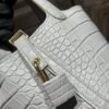 DDMode Hermes Matte Crocodile Leather Picotin Lock 14CM CK80 Gris Pearl PHW