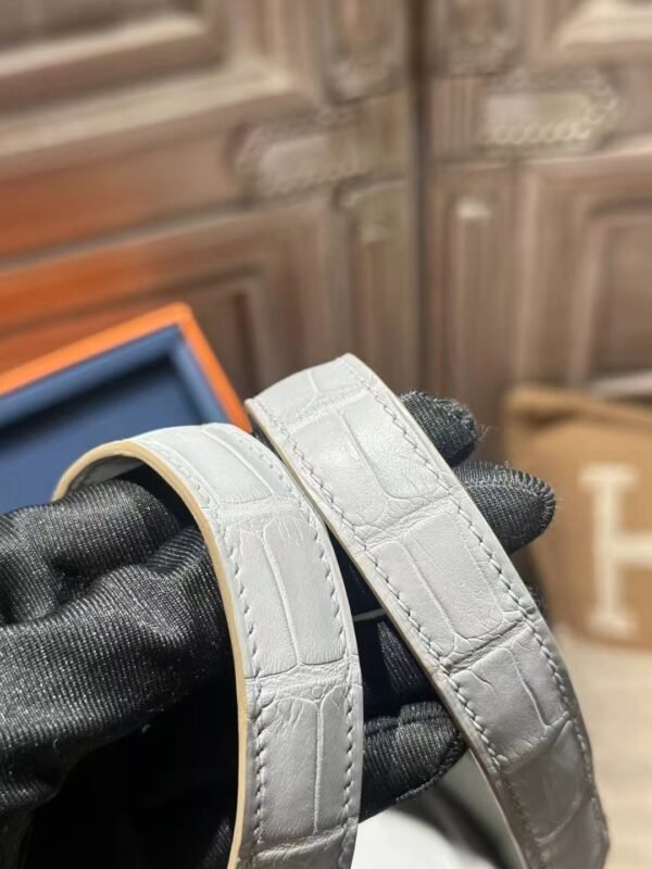 DDMode Hermes Matte Crocodile Leather Picotin Lock 14CM CK80 Gris Pearl PHW