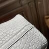 DDMode Hermes Matte Crocodile Leather Picotin Lock 14CM CK80 Gris Pearl PHW