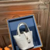 DDMode Hermes Matte Crocodile Leather Picotin Lock 14CM CK80 Gris Pearl PHW