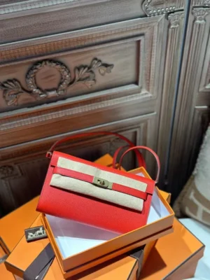 DDMode Hermes Shoulder Bag Kelly To Go Epsom Leather S3 Rouge De Coeur GHW