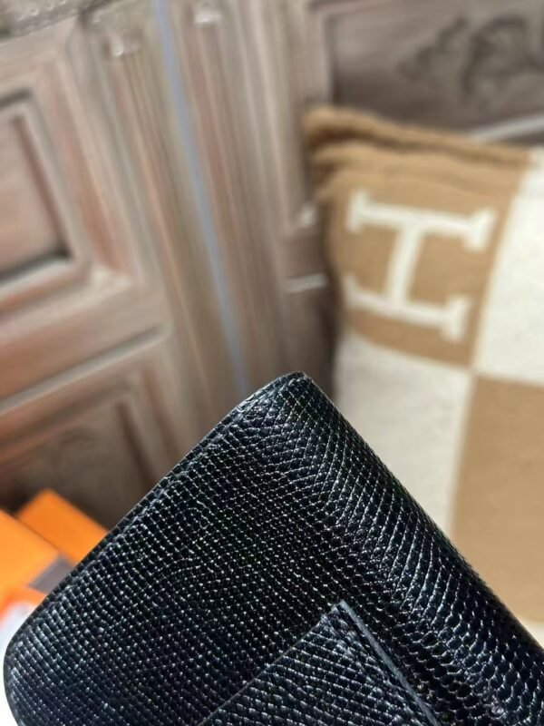DDMode Hermes Wallet Lizard Leather Constance Slim CK89 Noir PHW
