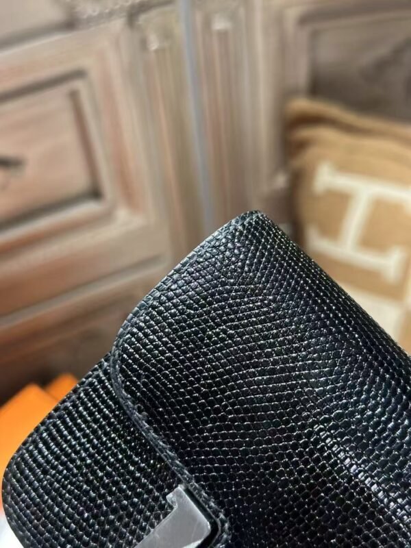 DDMode Hermes Wallet Lizard Leather Constance Slim CK89 Noir PHW